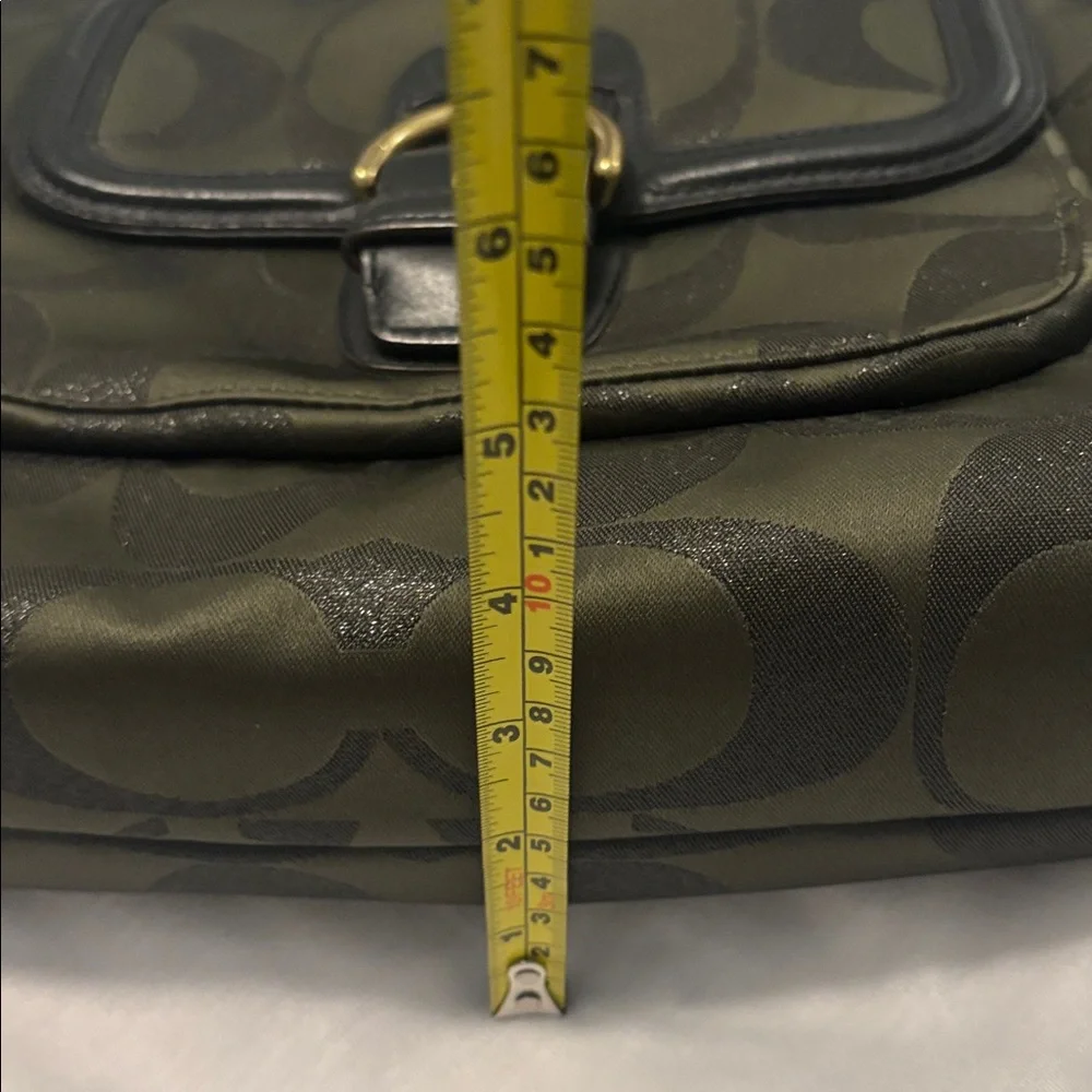 VTG Coach Campbell Signature Metallic Green Carryall Satchel Shoulder Bag F26246 - Picture 7 of 16